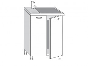 2.60.2мн Шкаф-стол на 600мм под накладную мойку с 2-мя дверцами в Губкинском - gubkinskij.магазин96.com | фото