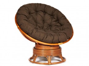 Кресло-качалка Papasan w 23/01 B с подушкой Cognac, ткань Коричневый в Губкинском - gubkinskij.магазин96.com | фото