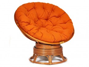 Кресло-качалка Papasan w 23/01 B с подушкой Cognac, ткань Оранжевый в Губкинском - gubkinskij.магазин96.com | фото