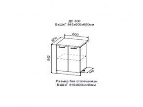 Шкаф нижний ДС600 с полкой (2 дв) в Губкинском - gubkinskij.магазин96.com | фото